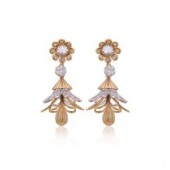Designer Earrings with Certified Diamonds in 18k Yellow Gold - ER1085P